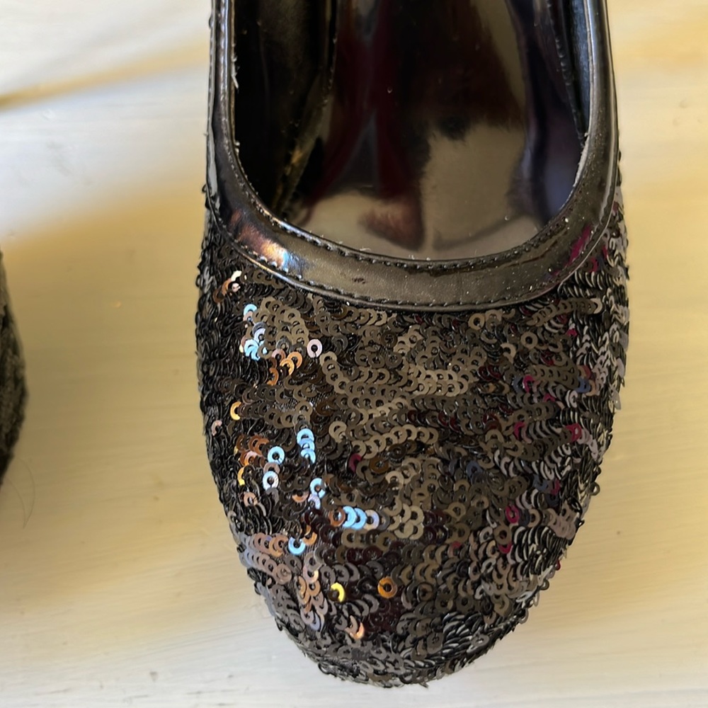 Vintage Baby Phat black Sequin platform heel